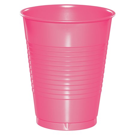 TOUCH OF COLOR Candy Pink Plastic Cups, 16oz, 240PK 28304281
